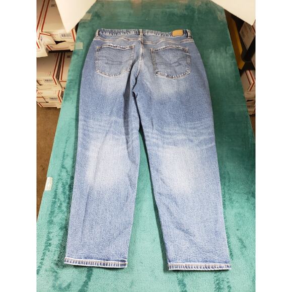 American Eagle Jeans Size 18 Womens Blue Stretch Pants Mid Rise Curvy Mom - Picture 12 of 14